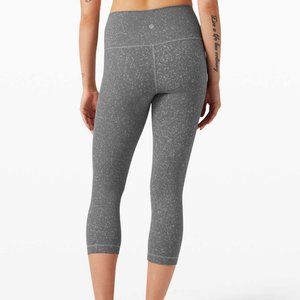 Lululemon Grey Wunder Under 21" Crop High-Rise Sz 10
